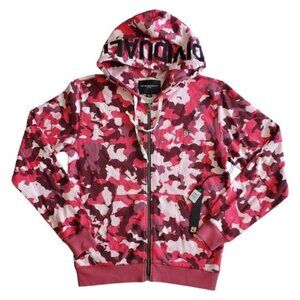 Cult of Individuality Pink Camo Zip Up Hooded Sweater Size M
